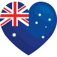 bandera australiana en el corazón png