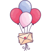 cartas de amor en globos de helio png