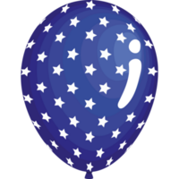 hélio balão azul com estrelas png