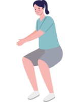 mujer atlética practicando ejercicio png