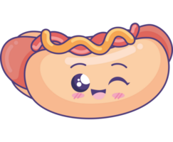 caldo cane kawaii veloce cibo png