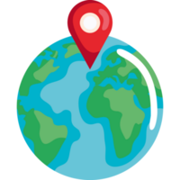 pin location in earth planet png