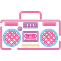 boombox music player neon png