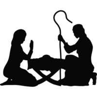 holy family characters silhouettes png