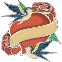 swallows and heart tattoo png