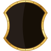 nero scudo con d'oro telaio png