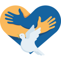 ukraine heart with dove flying png