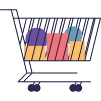 shopping cart with packs png