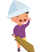 little boy playing pirates png