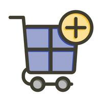 Add To Cart Vector Thick Line Filled Colors Icon Design