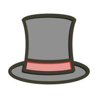 Top Hat Vector Thick Line Filled Colors Icon Design