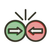 Collision Vector Thick Line Filled Colors Icon Design