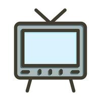 Television Vector Thick Line Filled Colors Icon Design