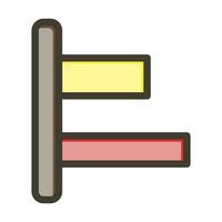 Horizontal Left Align Vector Thick Line Filled Colors Icon Design