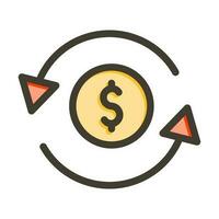 Money Transfer Vector Thick Line Filled Colors Icon Design