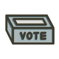 Polling Place Vector Thick Line Filled Colors Icon Design