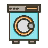 Laundary Machine Vector Thick Line Filled Colors Icon Design