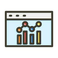 Data Report Vector Thick Line Filled Colors Icon Design