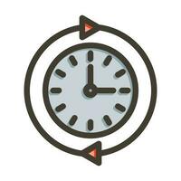 24 Hours Vector Thick Line Filled Colors Icon Design