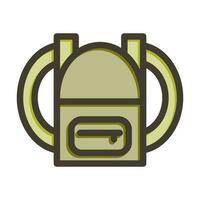 Backpack Vector Thick Line Filled Colors Icon Design