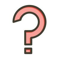 Questions Vector Thick Line Filled Colors Icon Design