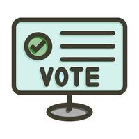 Online Voting Vector Thick Line Filled Colors Icon Design