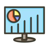 Analytical Vector Thick Line Filled Colors Icon Design