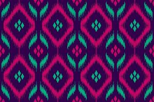 Fabric ikat pattern art. Ethnic seamless pattern traditional. American, Mexican style. vector