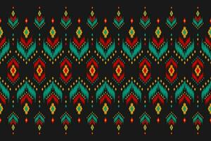 arte de patrón tribal étnico de alfombras. patrón étnico ikat sin fisuras. estilo americano, mexicano. vector