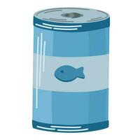 Canned food for dogs. Animal feed. Pet shop. Vector flat illustration isolated on the white background.