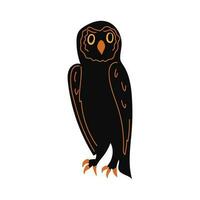 Owl isolated on a white background. Decorative element for Halloween. Vector illustration.