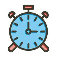 Alarm Clock Vector Thick Line Filled Colors Icon Design