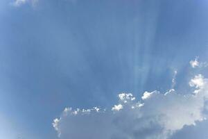 cloud with light beam blue sky. photo