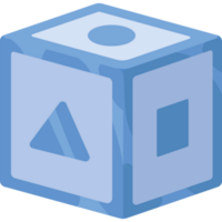 blu cubo giocattolo png