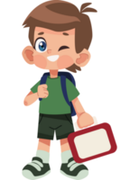 weinig schooljongen met lunchbox png