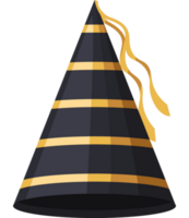 chapeau de fête noir et doré png