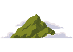 green mountain with clouds png
