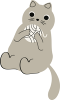 cat playing with wool ball png