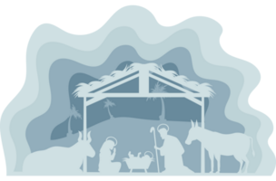 manger nativity characters silhouettes png