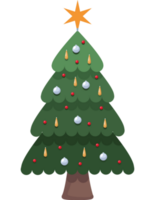 christmas tree with balls hanging png