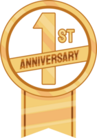 first anniversary golden badge png