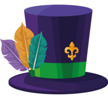 purple tophat with feathers png