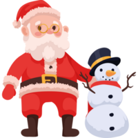 papai noel com boneco de neve png