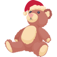teedy with santa hat toy png