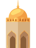 torre dorada de la mezquita musulmana png