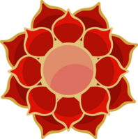 flor roja decoración china png