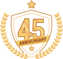 forty fifth anniversary golden badge png