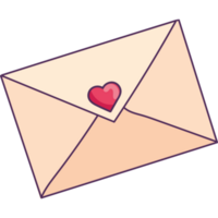 lettre d'amour avec coeur png