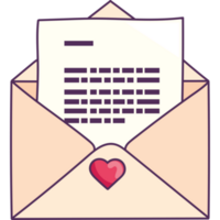 envelope open with heart png