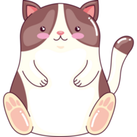 chat brun kawaii animal png